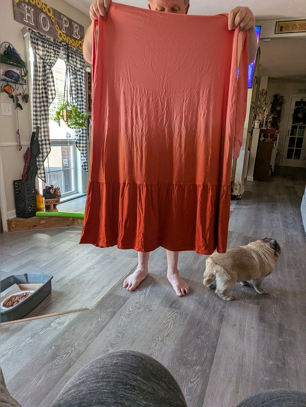 Peach/Burnt Orange Ombre Women’s Maxi Dress by New Directions - Picture 7 of 7